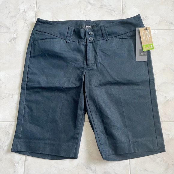 NEW Mossimo Chino Navy Stretch Bermuda Shorts Women 4 - Picture 1 of 6